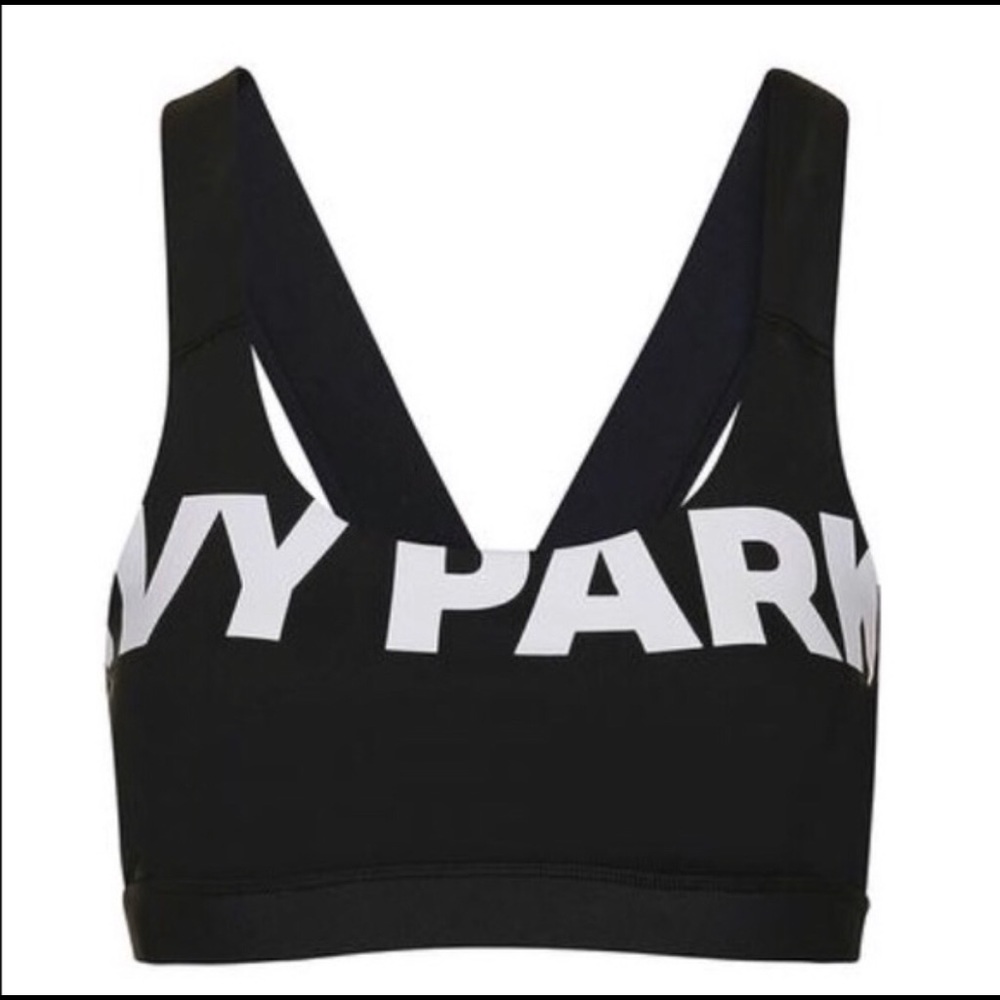 IVY PARK Black and White Logo Sports Bra